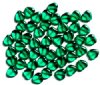 50 10mm Transparent Emerald Glass Heart Beads
